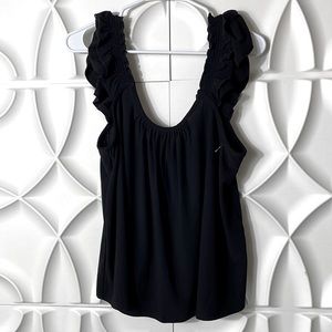 CeCe black ruffled top size XL.   WW